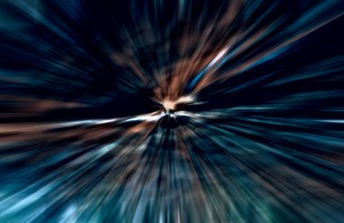 Hızlanma hareketi var. Işık ve çizgiler koyu arkaplanda hızla hareket ediyor