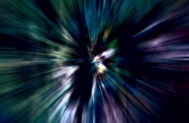 Hızlanma hareketi var. Işık ve çizgiler koyu arkaplanda hızla hareket ediyor