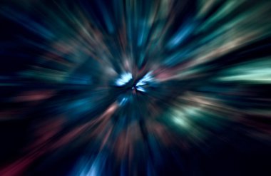 Hızlanma hareketi, ışık ve çizgiler koyu arkaplan üzerinde hızla hareket ediyor