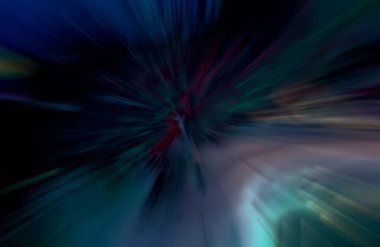 Hızlanma hareketi, ışık ve çizgiler koyu arkaplan üzerinde hızla hareket ediyor