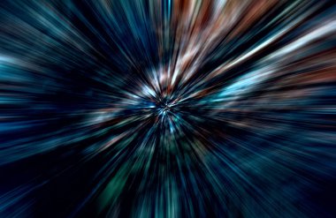 Hızlanma hareketi var. Işık ve çizgiler koyu arkaplanda hızla hareket ediyor