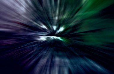 Hızlanma hareketi var. Işık ve çizgiler koyu arkaplanda hızla hareket ediyor