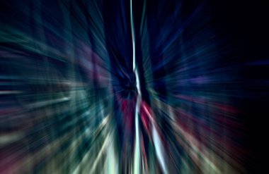 Hızlanma hareketi, ışık ve çizgiler koyu arkaplan üzerinde hızla hareket ediyor