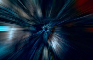 Hızlanma hareketi var. Işık ve çizgiler koyu arkaplanda hızla hareket ediyor