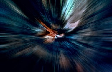 Hızlanma hareketi var. Işık ve çizgiler koyu arkaplanda hızla hareket ediyor