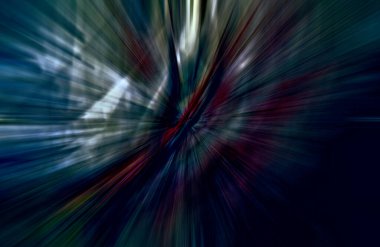 Hızlanma hareketi var. Işık ve çizgiler koyu arkaplanda hızla hareket ediyor