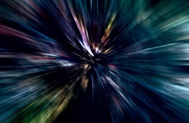 Hızlanma hareketi, ışık ve çizgiler koyu arkaplan üzerinde hızla hareket ediyor