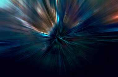 Hızlanma hareketi var. Işık ve çizgiler koyu arkaplanda hızla hareket ediyor