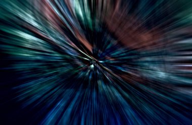 Hızlanma hareketi, ışık ve çizgiler koyu arkaplan üzerinde hızla hareket ediyor