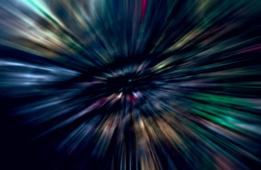 Hızlanma hareketi, ışık ve çizgiler koyu arkaplan üzerinde hızla hareket ediyor