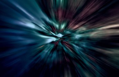 Hızlanma hareketi var. Işık ve çizgiler koyu arkaplanda hızla hareket ediyor