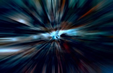 Hızlanma hareketi, ışık ve çizgiler koyu arkaplan üzerinde hızla hareket ediyor