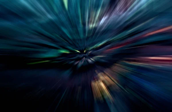Beschleunigungsbewegung Licht Und Streifen Bewegen Sich Schnell Über Dunklen Hintergrund — Stockfoto