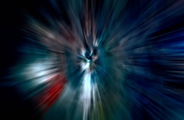 Hızlanma hareketi var. Işık ve çizgiler koyu arkaplanda hızla hareket ediyor