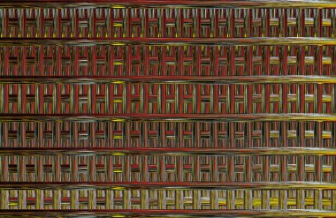 Geometrik fayanslı rengarenk deseni ve güzel renkleri olan soyut tasarım. 