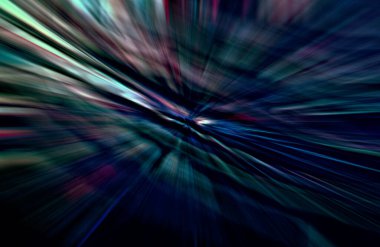 Hızlanma hareketi var. Işık ve çizgiler koyu arkaplanda hızla hareket ediyor