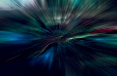 Hızlanma hareketi, ışık ve çizgiler koyu arkaplan üzerinde hızla hareket ediyor