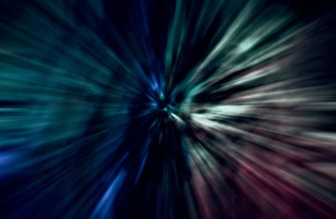 Hızlanma hareketi, ışık ve çizgiler koyu arkaplan üzerinde hızla hareket ediyor