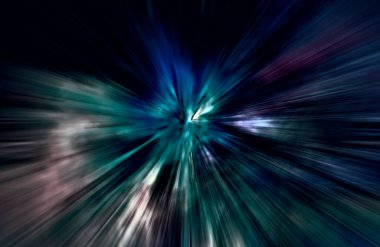 Hızlanma hareketi, ışık ve çizgiler koyu arkaplan üzerinde hızla hareket ediyor