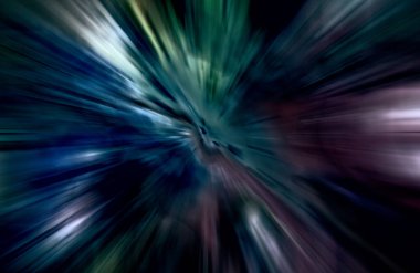 Hızlanma hareketi var. Işık ve çizgiler koyu arkaplanda hızla hareket ediyor