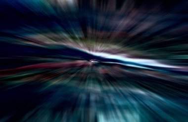Hızlanma hareketi, ışık ve çizgiler koyu arkaplan üzerinde hızla hareket ediyor