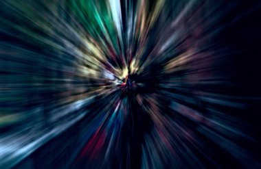 Hızlanma hareketi var. Işık ve çizgiler koyu arkaplanda hızla hareket ediyor