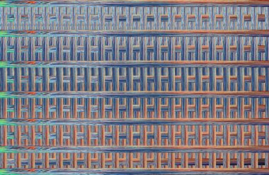 Geometrik fayanslı rengarenk deseni ve güzel renkleri olan soyut tasarım. 