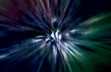 Hızlanma hareketi, ışık ve çizgiler koyu arkaplan üzerinde hızla hareket ediyor