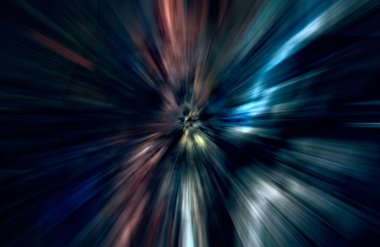 Hızlanma hareketi, ışık ve çizgiler koyu arkaplan üzerinde hızla hareket ediyor