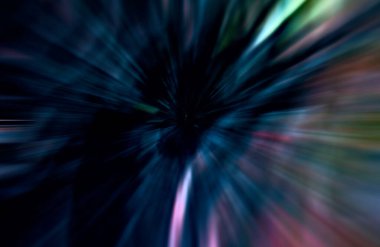 Hızlanma hareketi, ışık ve çizgiler koyu arkaplan üzerinde hızla hareket ediyor