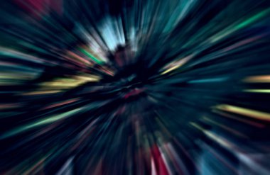 Hızlanma hareketi, ışık ve çizgiler koyu arkaplan üzerinde hızla hareket ediyor