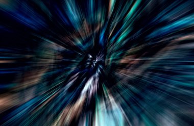 Hızlanma hareketi, ışık ve çizgiler koyu arkaplan üzerinde hızla hareket ediyor