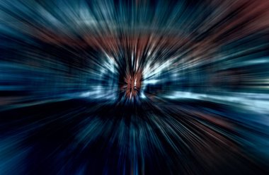 Hızlanma hareketi, ışık ve çizgiler koyu arkaplan üzerinde hızla hareket ediyor