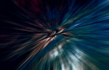 Hızlanma hareketi var. Işık ve çizgiler koyu arkaplanda hızla hareket ediyor