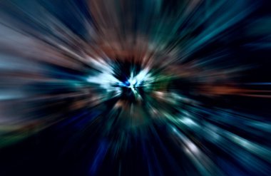 Hızlanma hareketi, ışık ve çizgiler koyu arkaplan üzerinde hızla hareket ediyor