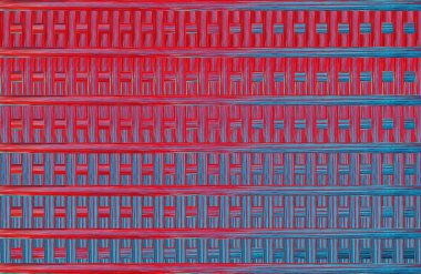 Geometrik fayanslı rengarenk deseni ve güzel renkleri olan soyut tasarım. 