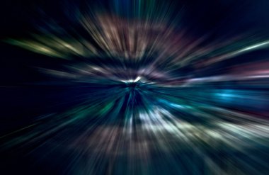 Hızlanma hareketi, ışık ve çizgiler koyu arkaplan üzerinde hızla hareket ediyor