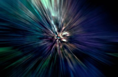 Hızlanma hareketi var. Işık ve çizgiler koyu arkaplanda hızla hareket ediyor