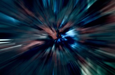 Hızlanma hareketi var. Işık ve çizgiler koyu arkaplanda hızla hareket ediyor