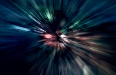 Hızlanma hareketi var. Işık ve çizgiler koyu arkaplanda hızla hareket ediyor