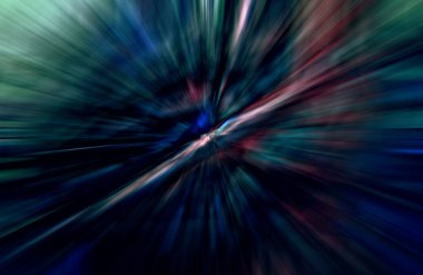 Hızlanma hareketi var. Işık ve çizgiler koyu arkaplanda hızla hareket ediyor