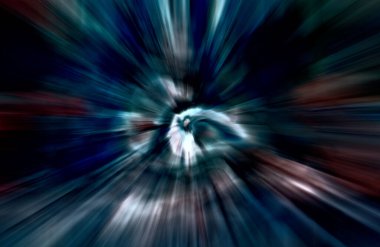 Hızlanma hareketi, ışık ve çizgiler koyu arkaplan üzerinde hızla hareket ediyor