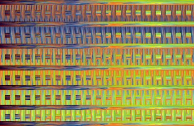 Geometrik fayanslı rengarenk deseni ve güzel renkleri olan soyut tasarım. 