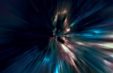 Hızlanma hareketi var. Işık ve çizgiler koyu arkaplanda hızla hareket ediyor