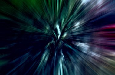 Hızlanma hareketi var. Işık ve çizgiler koyu arkaplanda hızla hareket ediyor