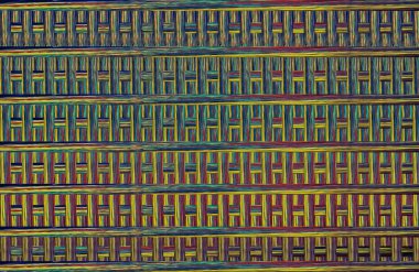 Geometrik fayanslı rengarenk deseni ve güzel renkleri olan soyut tasarım. 