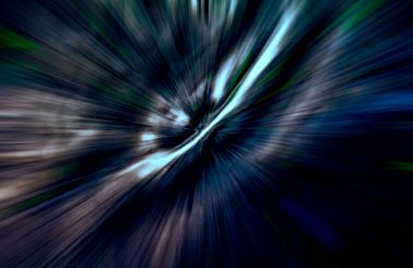 Hızlanma hareketi var. Işık ve çizgiler koyu arkaplanda hızla hareket ediyor