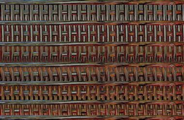 Geometrik fayanslı rengarenk deseni ve güzel renkleri olan soyut tasarım. 