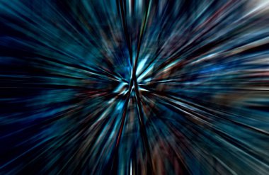 Hızlanma hareketi, ışık ve çizgiler koyu arkaplan üzerinde hızla hareket ediyor