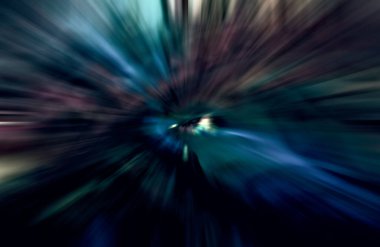 Hızlanma hareketi, ışık ve çizgiler koyu arkaplan üzerinde hızla hareket ediyor